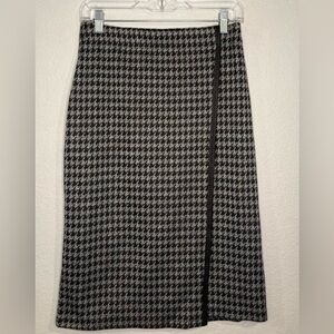 Max Studio stretch houndstooth wrap pencil skirt S